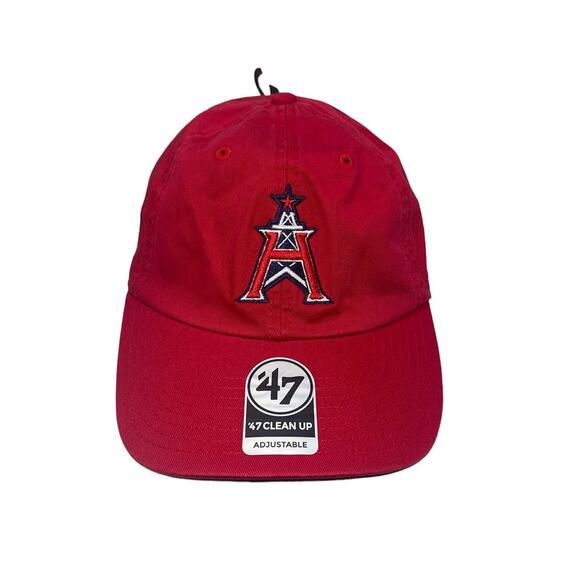 NWT! '47 Brand XFL Houston Roughnecks Clean Up Baseball Cap - Red - Picture 1 of 6